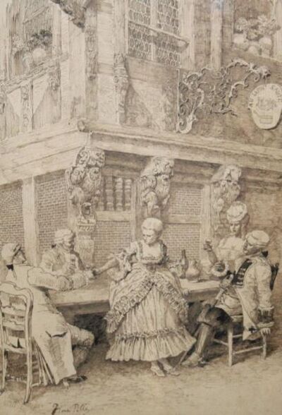 jovial-figures-outside-an-inn