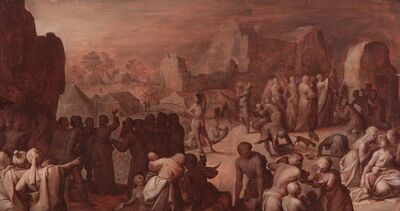 moses-strikes-water-from-the-rock-circa-1590