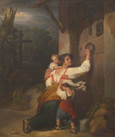 mother-and-children-fleeing