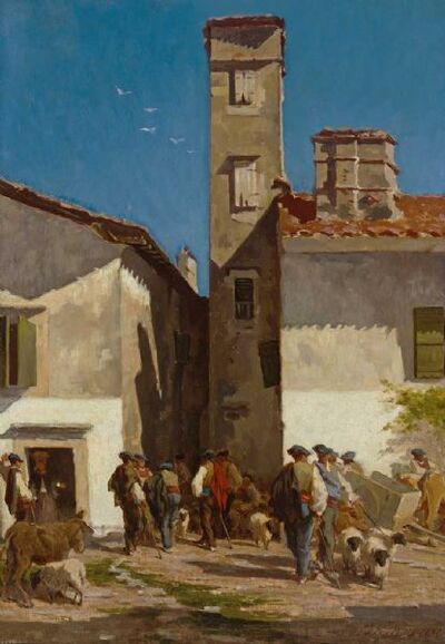 viehmarkt-in-einem-sudlichen-stadtchen-malerisches-genre