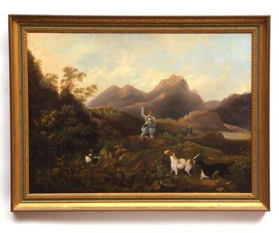 hunters-and-spaniels-in-mountain-landscape