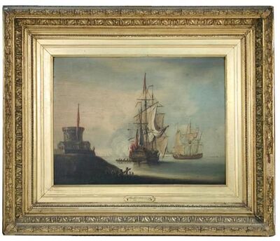 a-man-of-war-in-harbour