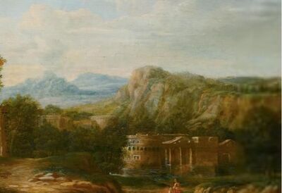 pair-of-works-southern-landscapes-with-temple-ruins-figures-and-animals