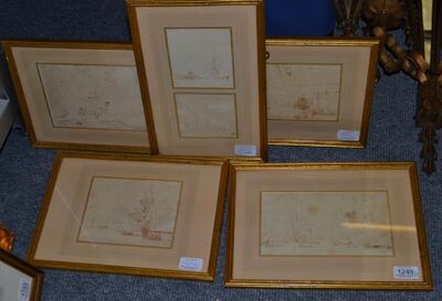 five-brown-pen-and-ink-sketches-of-shipping-scenes