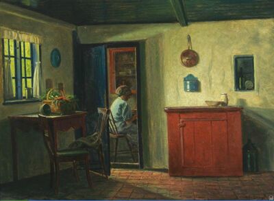 kitchen-interior-with-a-woman