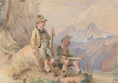 hunters-at-rest-dachstein-mountain-in-the-background