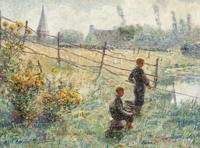 petits-pecheurs-le-long-de-la-lys-a-deurle