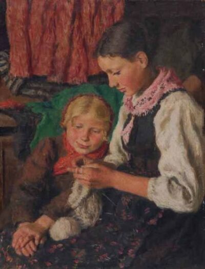 zwei-madchen-beim-stricken