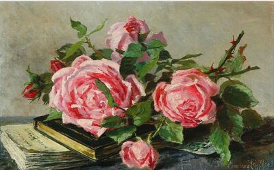 pink-roses-and-books-on-a-table