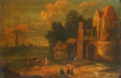 travellers-in-a-landscape-before-a-castle