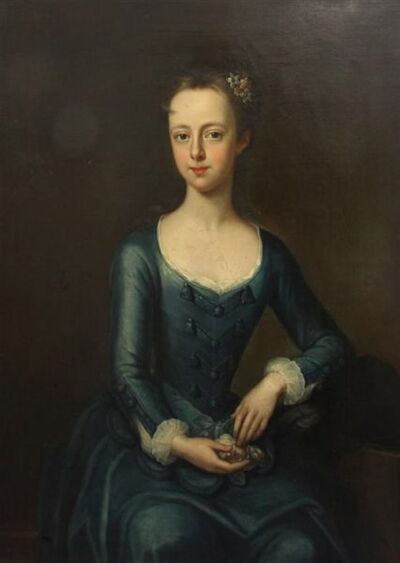 portrait-of-a-lady-seated-in-a-blue-dress-with-flowers-in-her-hair