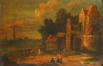 travellers-in-a-landscape-before-a-castle