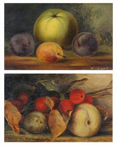 still-life-of-apples-and-leaves-and-another-similar-of-apples-and-plums