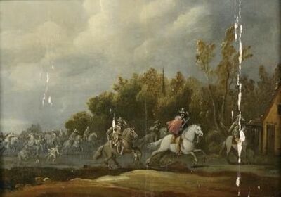 combat-de-cavalerie-a-l-entree-d-un-village
