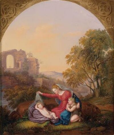 madonna-della-sedia-vor-landschaftshintergrund