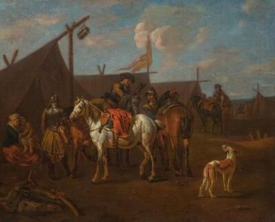 pair-of-works-encampment-with-horses