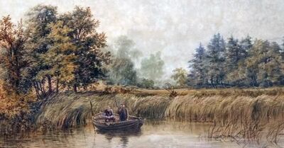 river-scene-with-two-anglers-in-a-rowing-boat