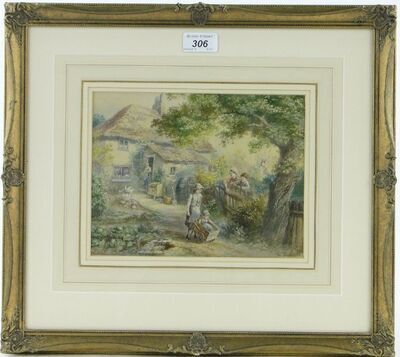 children-outside-a-country-cottage