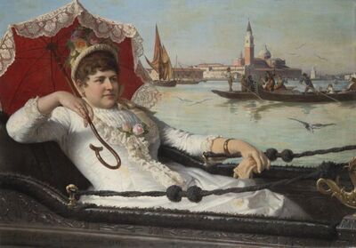 la-signora-in-gondola-con-venezia-sullo-sfondo