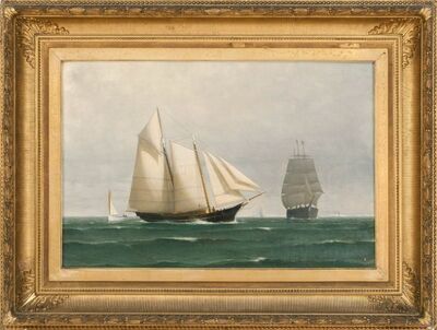 a-laden-schooner-navigating-a-shipping-channel