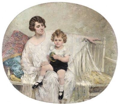 madame-jacques-bainville-femme-de-l-historien-et-academicien-et-son-fils