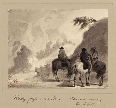 rocky-pass-in-a-storm-caravan-crossing-the-heights