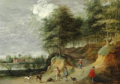 a-hilly-landscape-with-shepherds-on-a-track