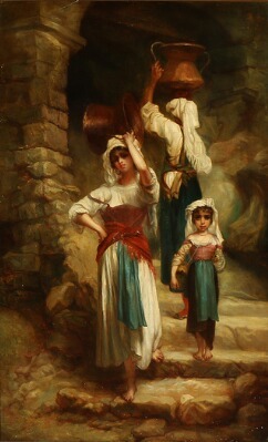 italian-women-collecting-water-from-a-well