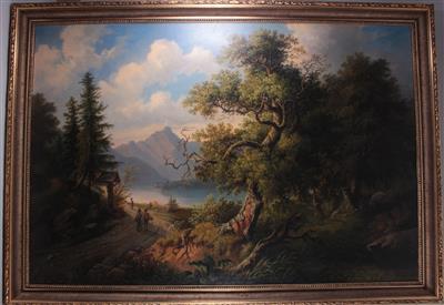 gebirgssee-im-vodergrund-ein-jager-im-gesprach-mit-einem-angler