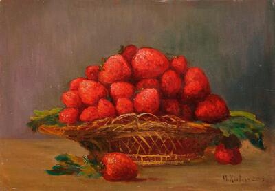 nature-morte-au-panier-de-fraises