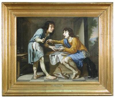 a-servant-giving-his-master-soup-in-a-wanli-kraak-bowl-after-the-hunt