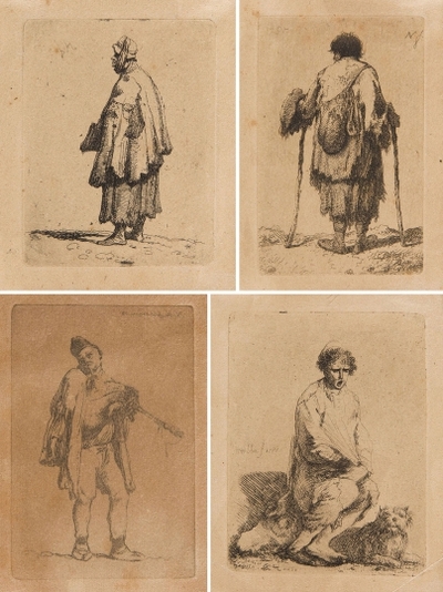 a-set-of-four-etchings-showing-folk-types