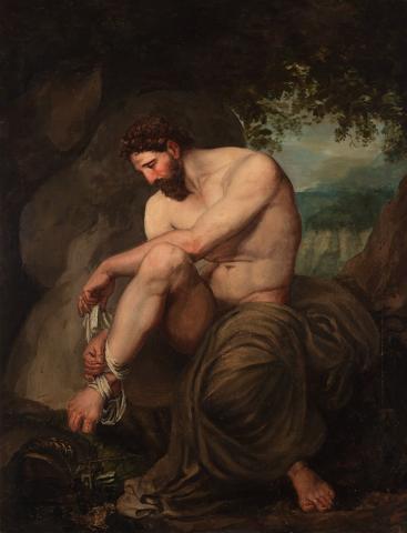 hercules-bandaging-his-ankle