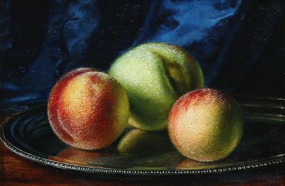 still-life-with-peaches-on-a-silver-plate