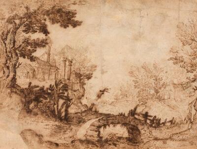 paysage-au-vieux-pont-et-a-l-eglise