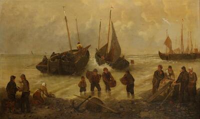 fisherfolk-bringing-in-their-catch-at-low-tide