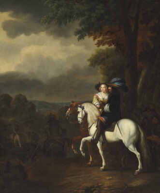 an-elegant-couple-riding-in-a-wide-landscape
