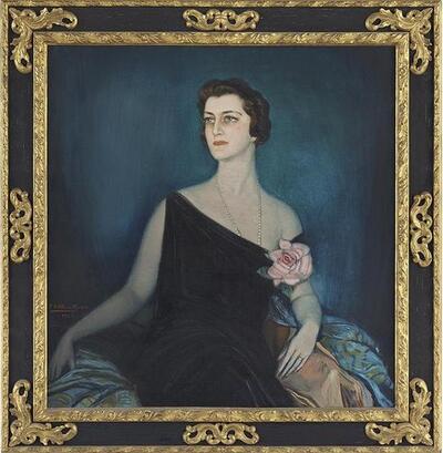 portrait-of-a-woman-in-a-black-evening-dress-with-a-pink-rose