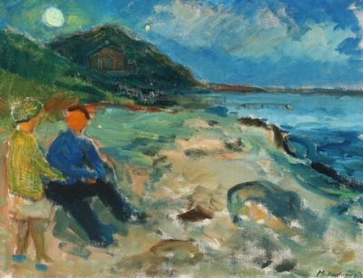 coastal-scene-with-a-couple-on-an-evening-walk
