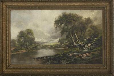 landscape-with-a-homestead-by-a-pond