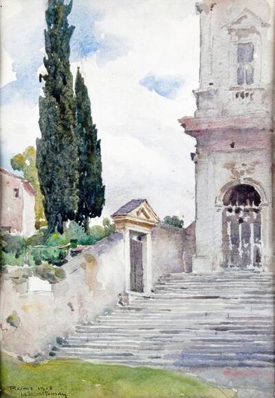 parvis-de-l-eglise-rome-1918