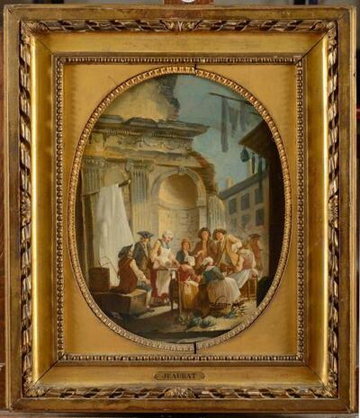 le-marche-devant-des-ruines-antiques