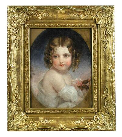 portrait-of-a-young-girl-with-her-hair-in-ringlets-holding-roses