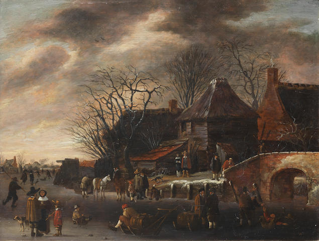 a-winter-landscape-with-figures-ice-skating-and-playing-kolf