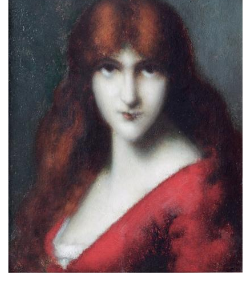 portrait-de-jeune-femme-en-buste-au-corsage-rouge