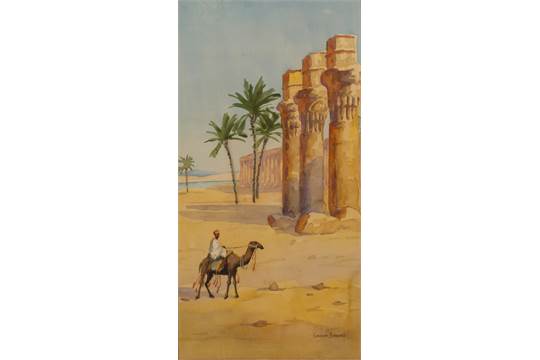 camel-rider-in-cairo-at-dusk-and-midday-a-pair