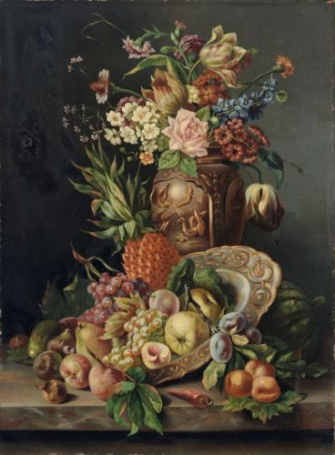 blumenstillleben-mit-fruchten