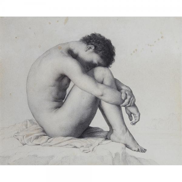 jeune-homme-assis-nu-devant-la-mer