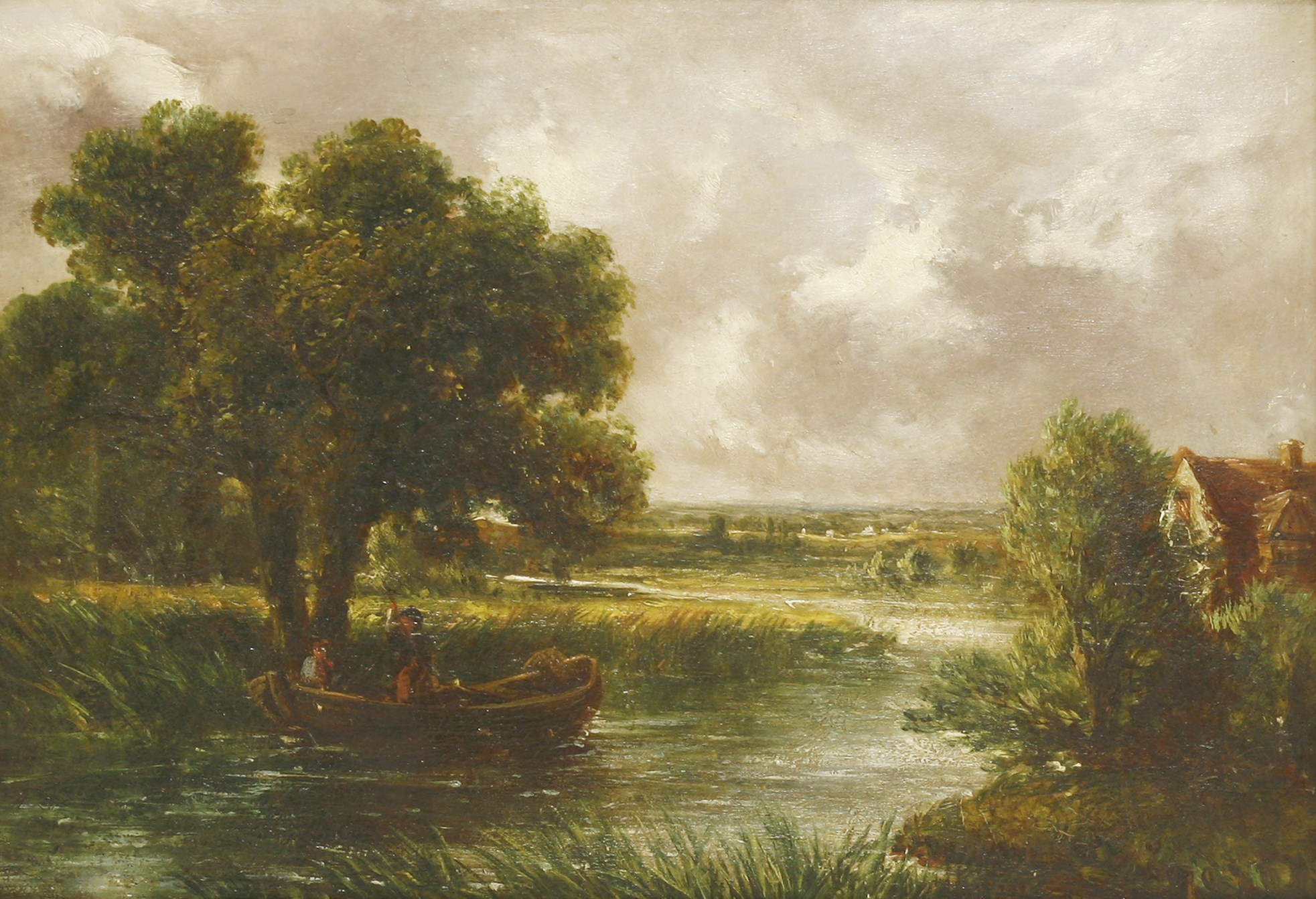 a-wooded-river-landscape-with-figures-in-a-boat