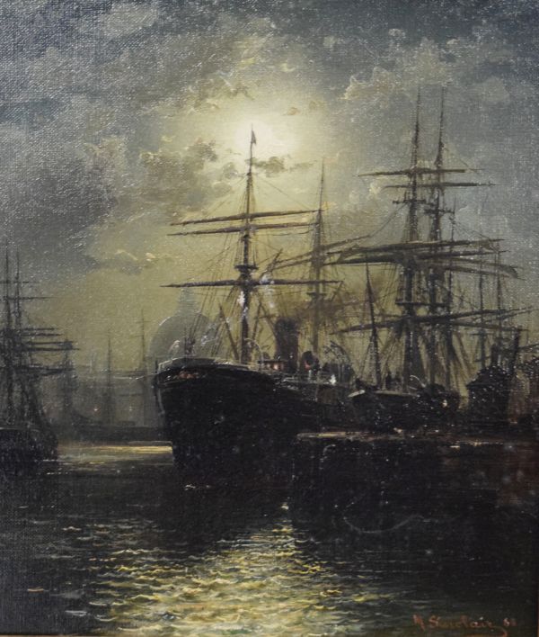 a-moonlit-view-of-shipping-on-the-thames
